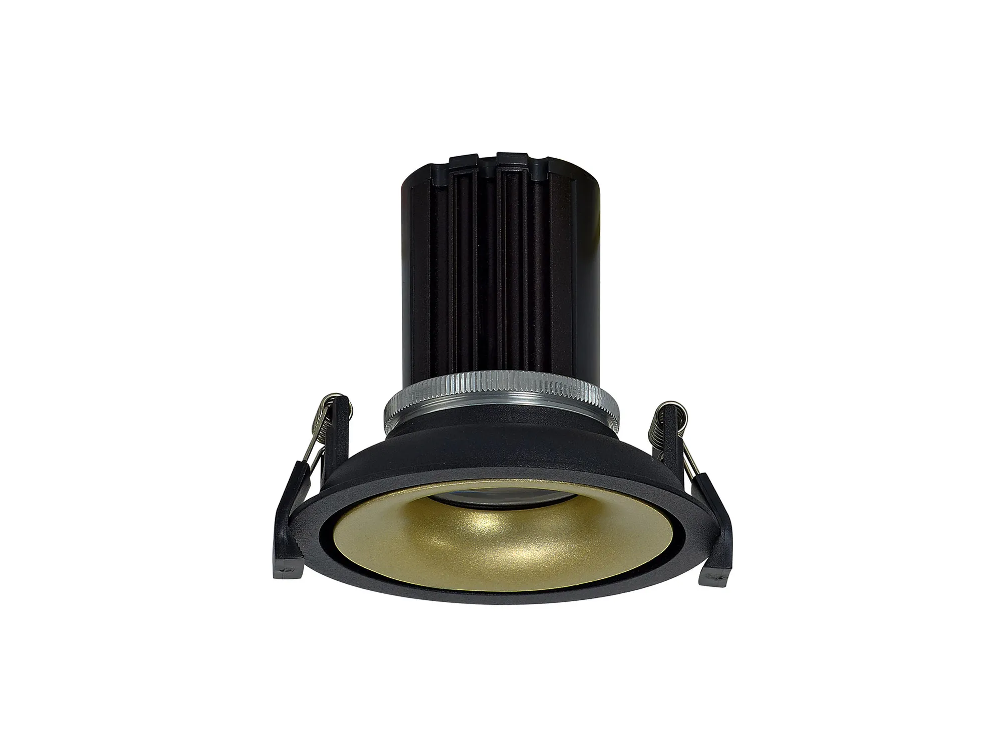Bolor 10 Tridonic Powered 10W 4000K 810lm 36° CRI>90 LED Engine Black/Gold Fixed Recessed Spotlight, IP20 DM201071  Dlux Bolor 10